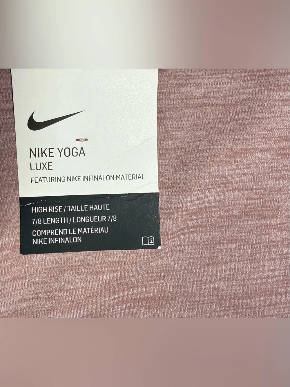 NWT Nike Yoga Luxe Infinalon 7/8 Leggings M Smokey Mauve Dri-FIT